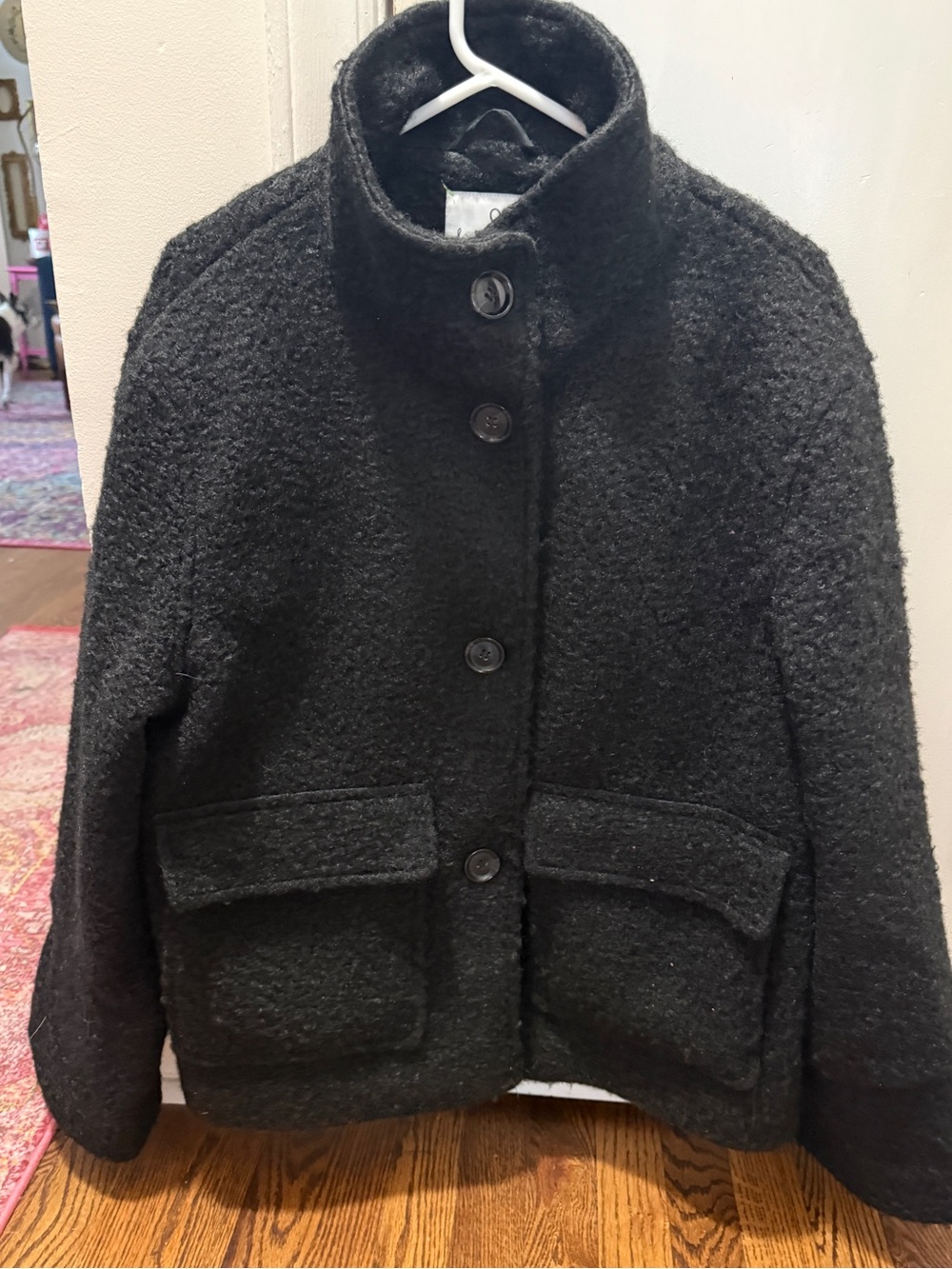 Sam Edelman Stand Collar Pressed Boucle Jacket